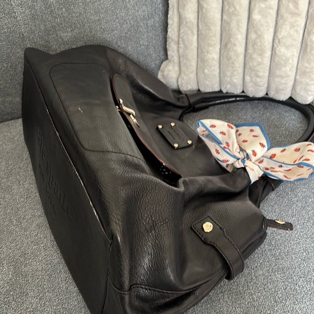 Kate Spade Stevie Black Leather Satchel Purse Bag - Picture 11 of 13